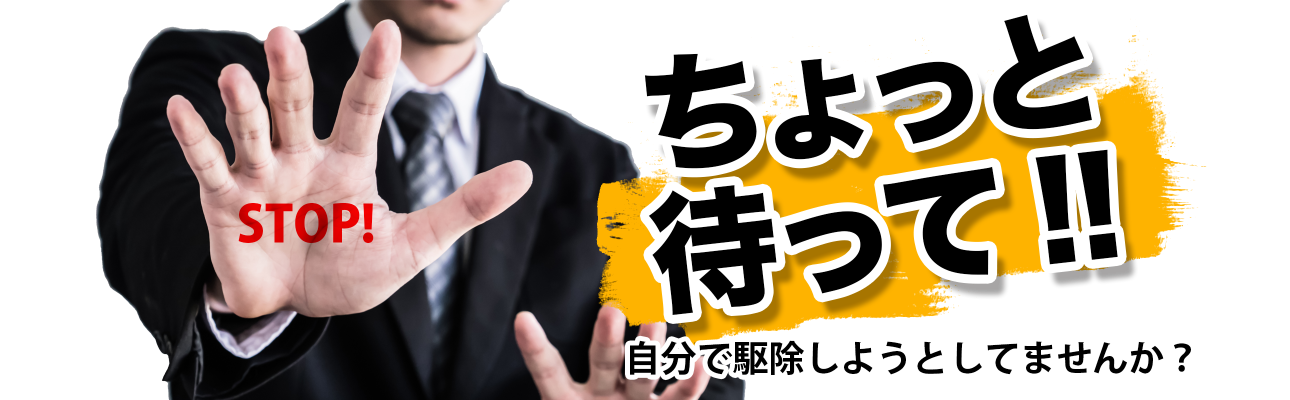 STOP! ちょっと待って!! 自分で駆除しようとしてませんか？
